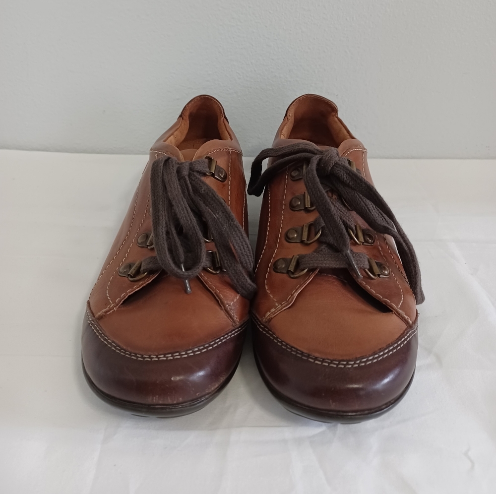 Pikolinos women's sneakers two toned Brown leather lace-up size 36